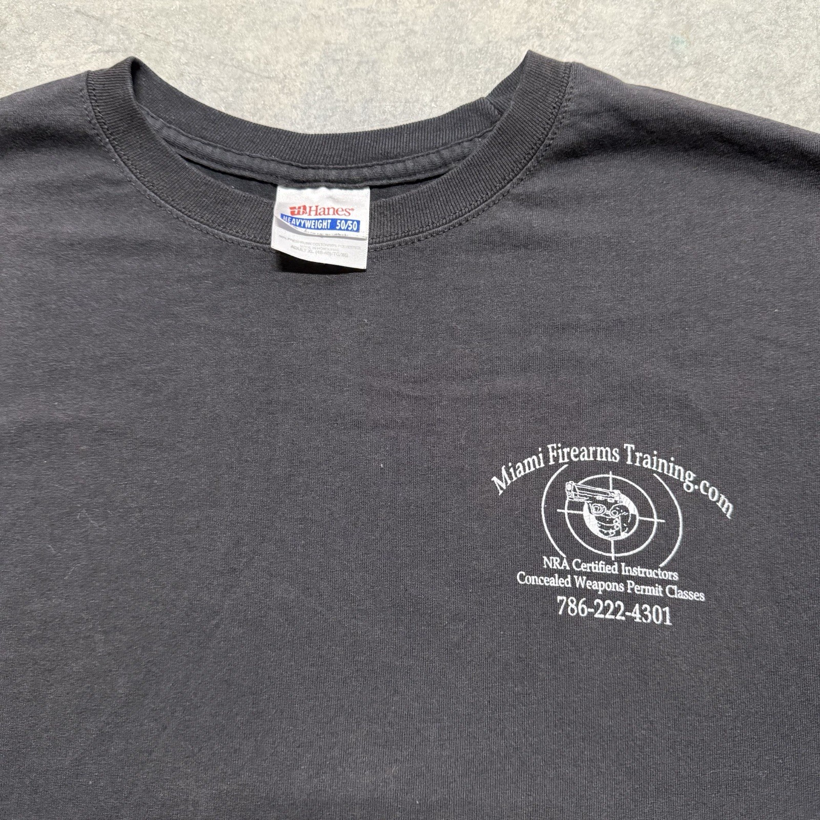 VTG 2000s Miami Firearms Training T-Shirt Website Promo Black Y2K XL Target gallery