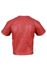Men Leather T-Shirts in 4 different colors Simple genuine leather shirts