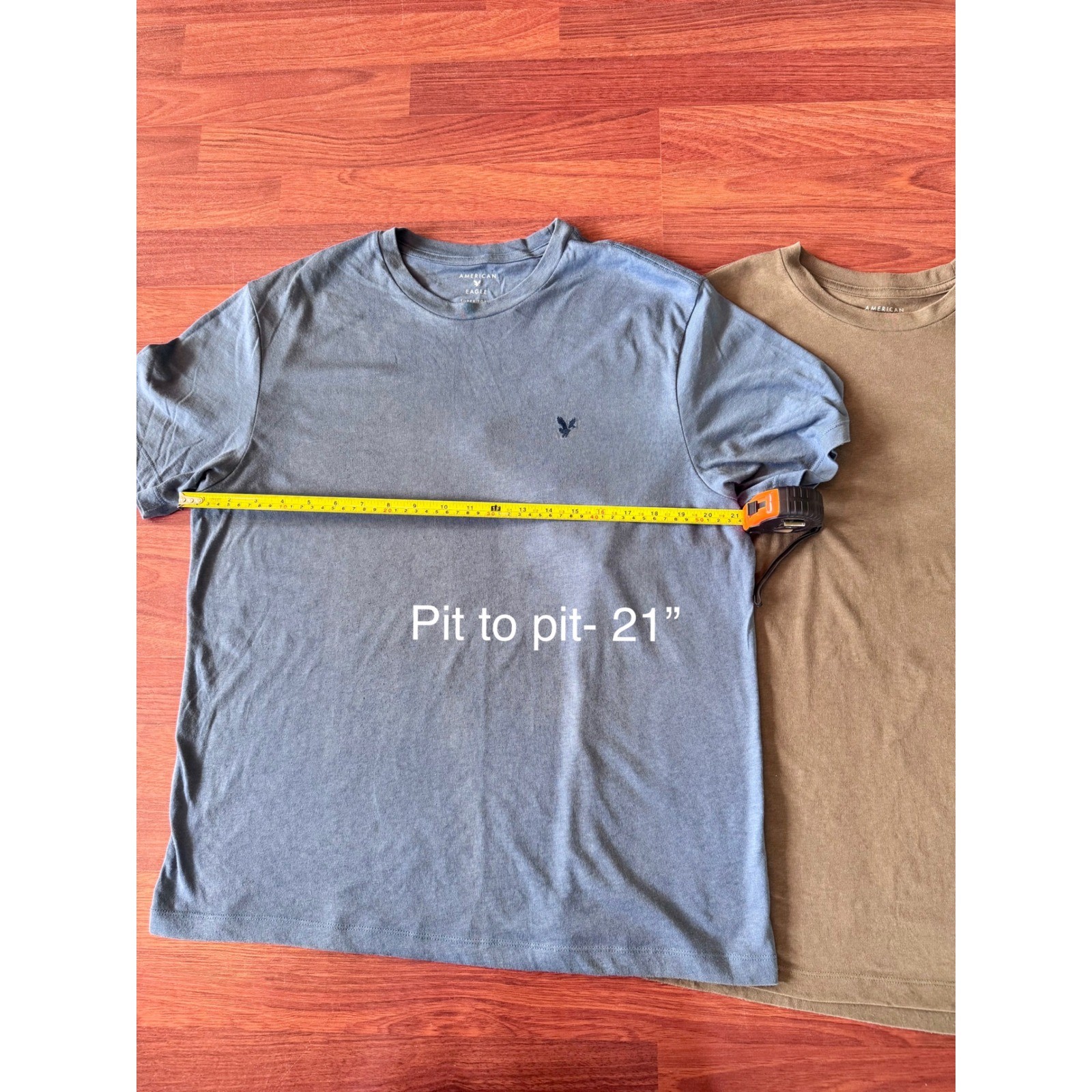 Bundle of 2 American Eagle Super Soft T-Shirts Mens Medium Blue Olive gallery