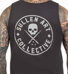 Men’s Sullen Art Co Forever Stretch Limo Black Y2K Tank Top T-Shirt L-XXL