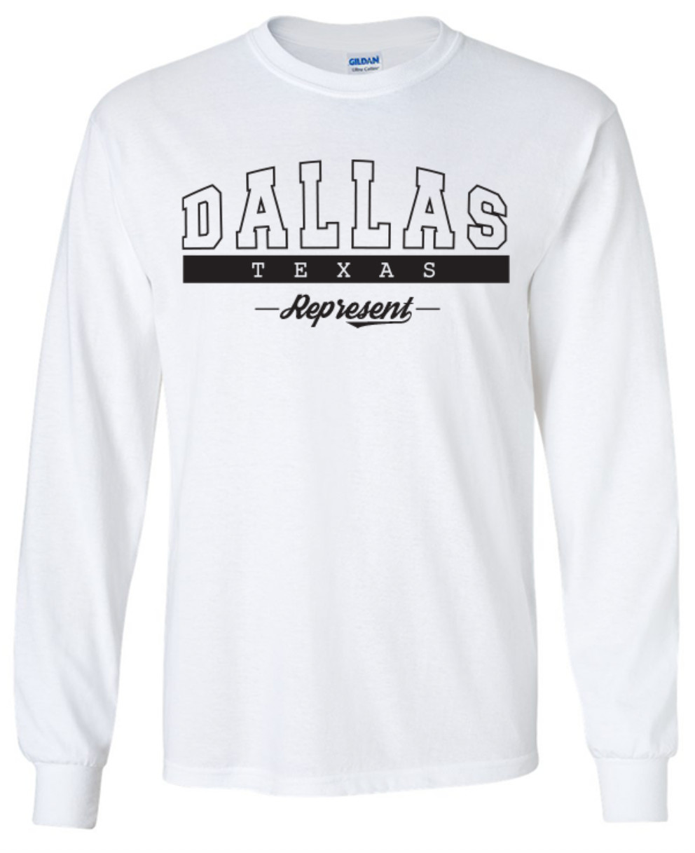 Dallas Texas State T-Shirt Long Sleeve Graphic Tees Unisex Apparel
