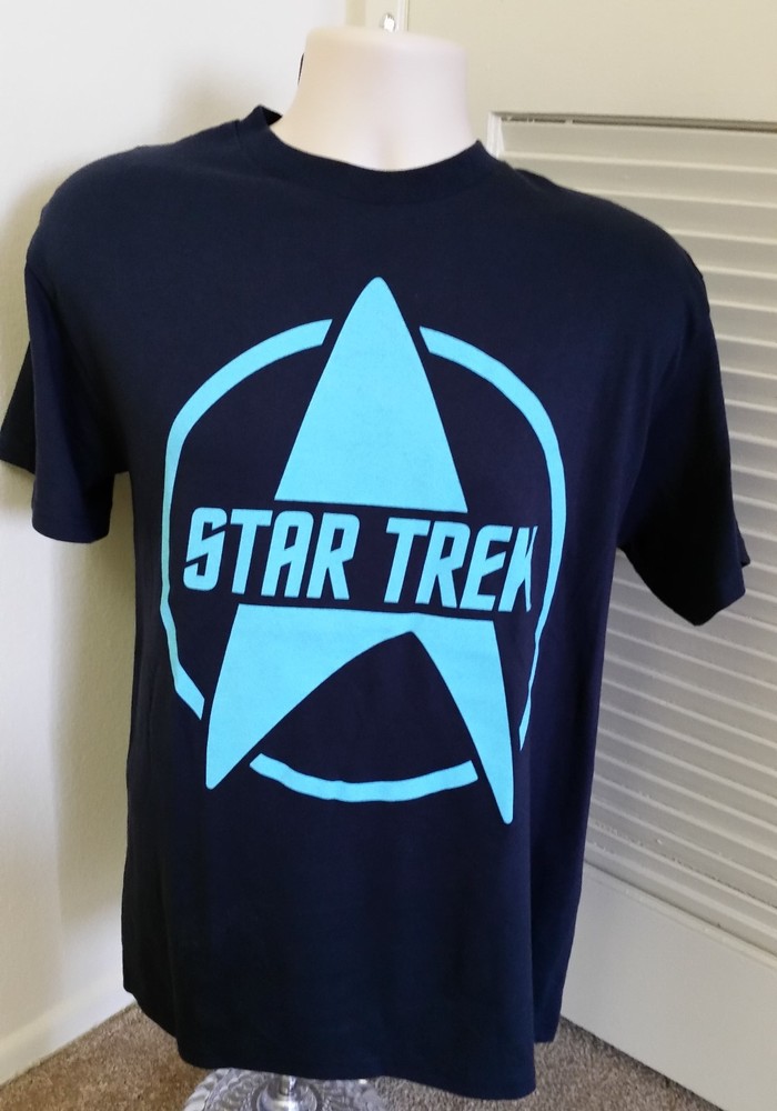 New Large Size Classic Retro Star Trek Logo Starfleet Spock Enterprise T-Shirt