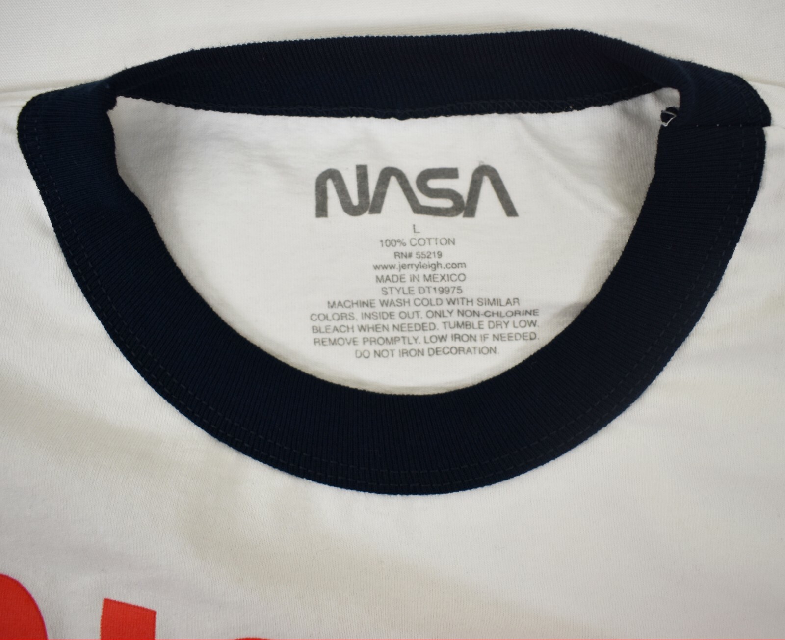MENS GRAPHIC SHIRT NASA Astronaut Print Crew Neck Tee White Shirt Blue Collar gallery
