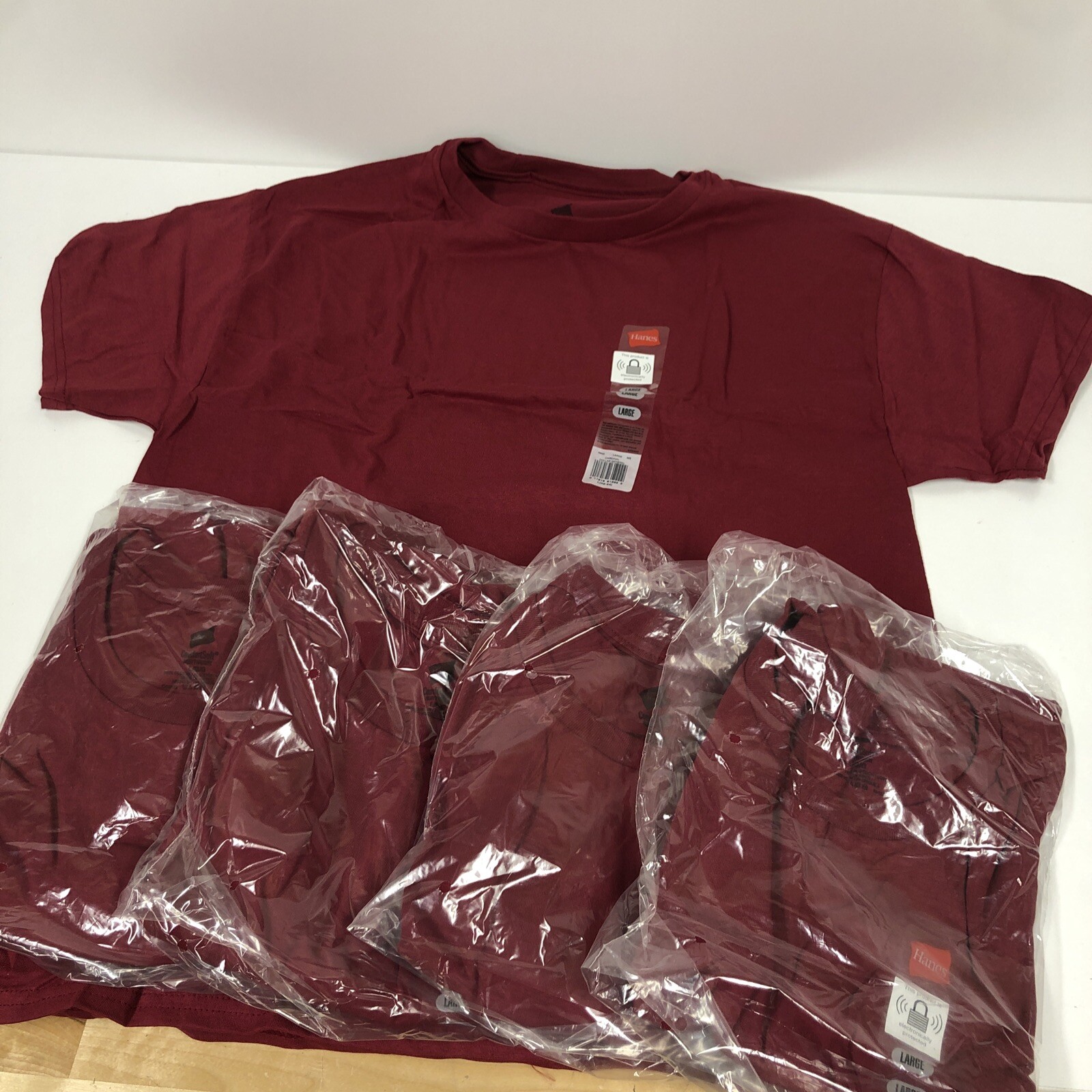 5 Pack Hanes Men’s Comfort Soft Shirts Size Large Burgundy New gallery