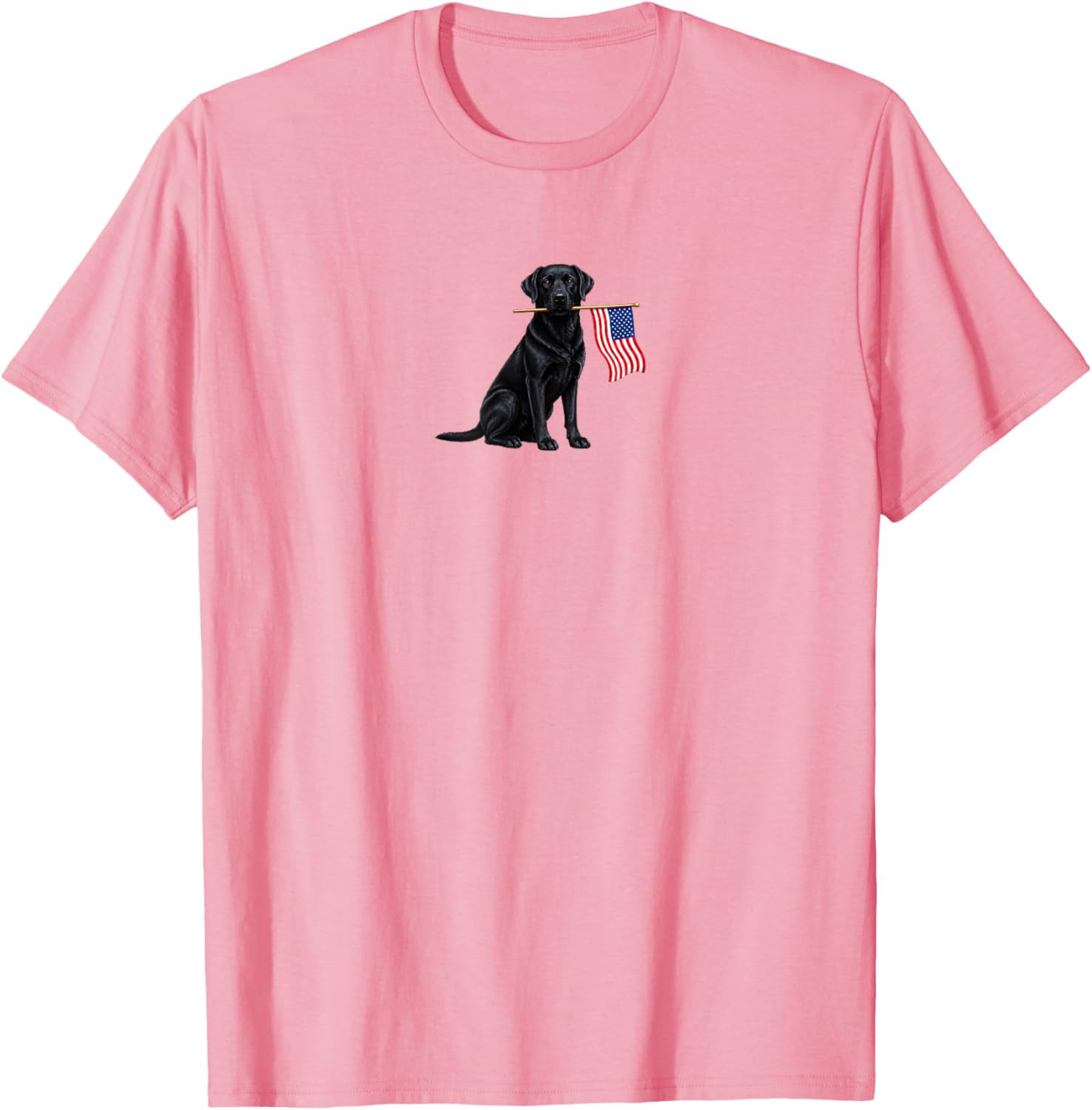 Black Labrador Retriever Holding American USA Flag 4 of July T-Shirt Gift S-5XL gallery