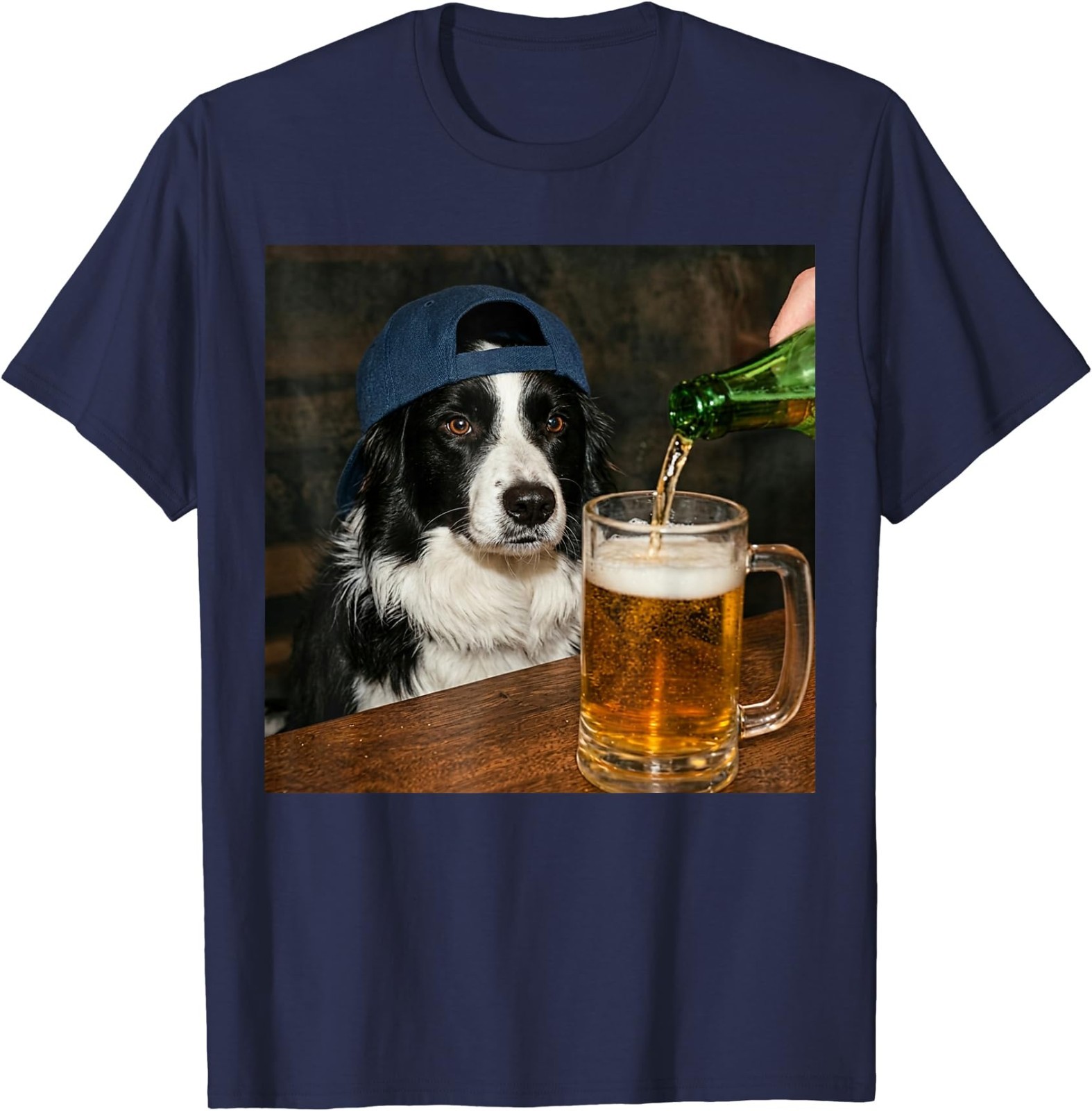 Border Collie Drinking Beer Funny Dog Meme T-Shirt gallery
