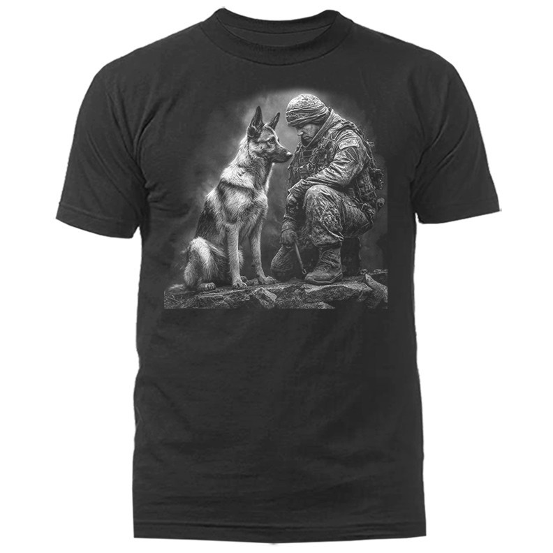 US Army Soldier Dog Military K9 Patriotic Veteran T-shirt gallery