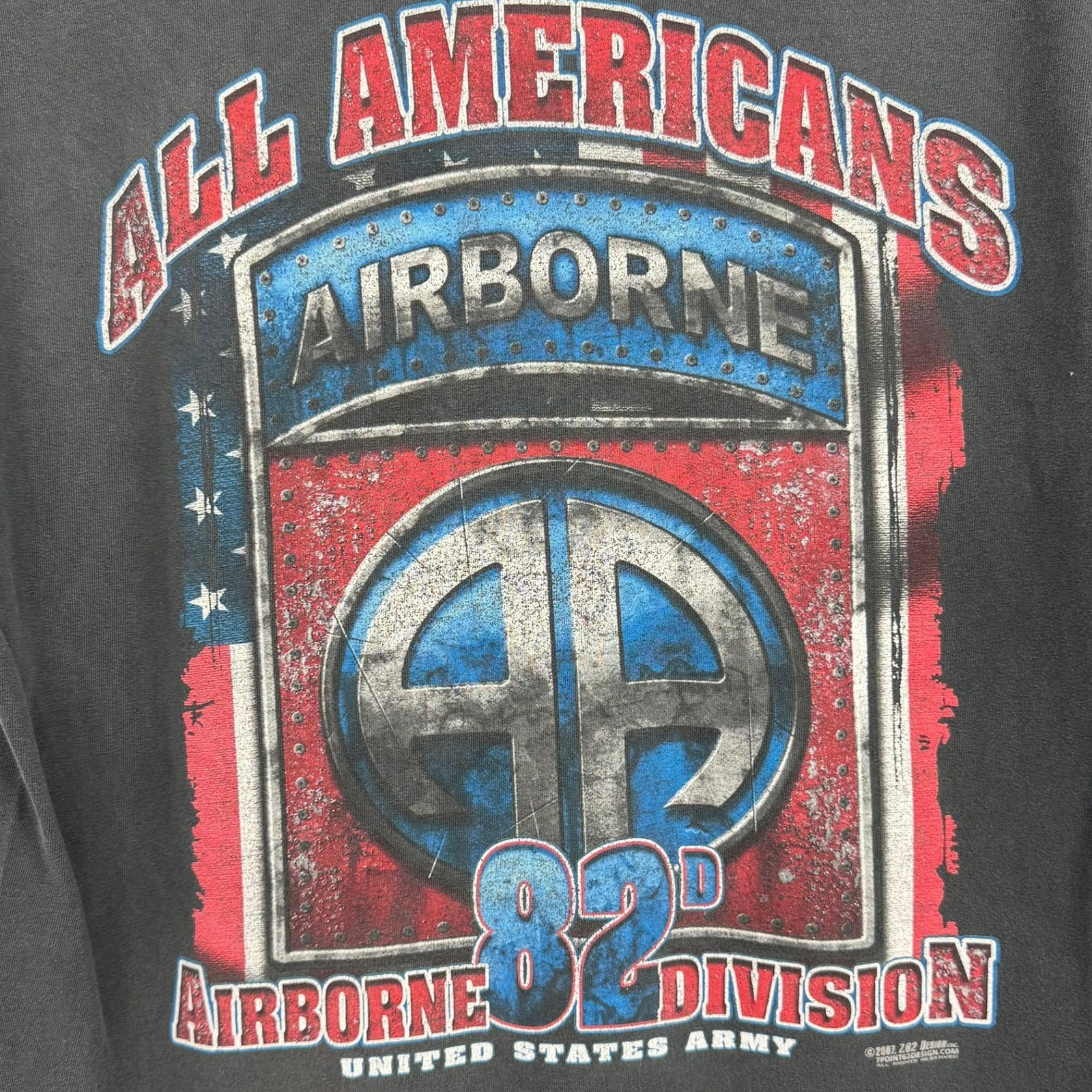 US Army 82nd Airborne Division Graphic T Shirt B.H. Sz Large 42" Chest gallery