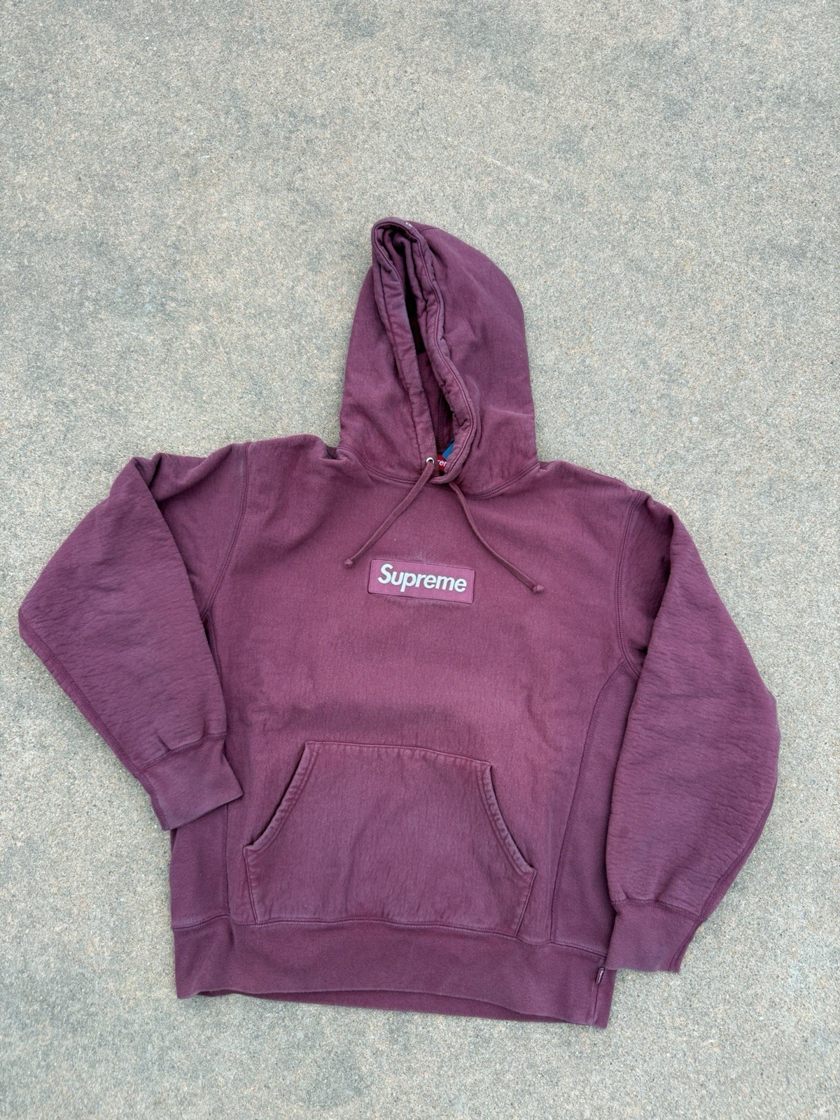 men’s size medium supreme box logo bogo hoodie 2021 plum used authentic FW21