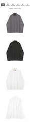 Mens Bottoming Long Sleeved Tee Thin T-Shirt Half Turtleneck Loose Crewneck Top