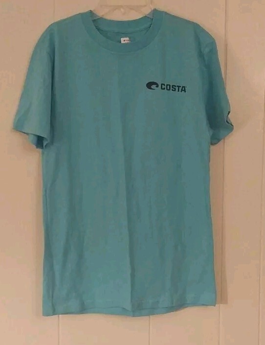 Costa See What’s Out There Aqua Blue short sleeve tshirt Men’s Small NWT