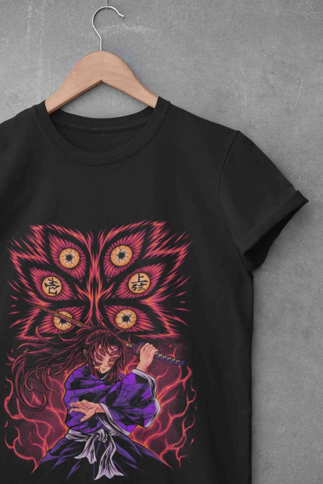 Demon Slayer Shirt Kokushibo Upper Moon 1 T-Shirt Tanjiro KNY Anime Muzan Tee gallery