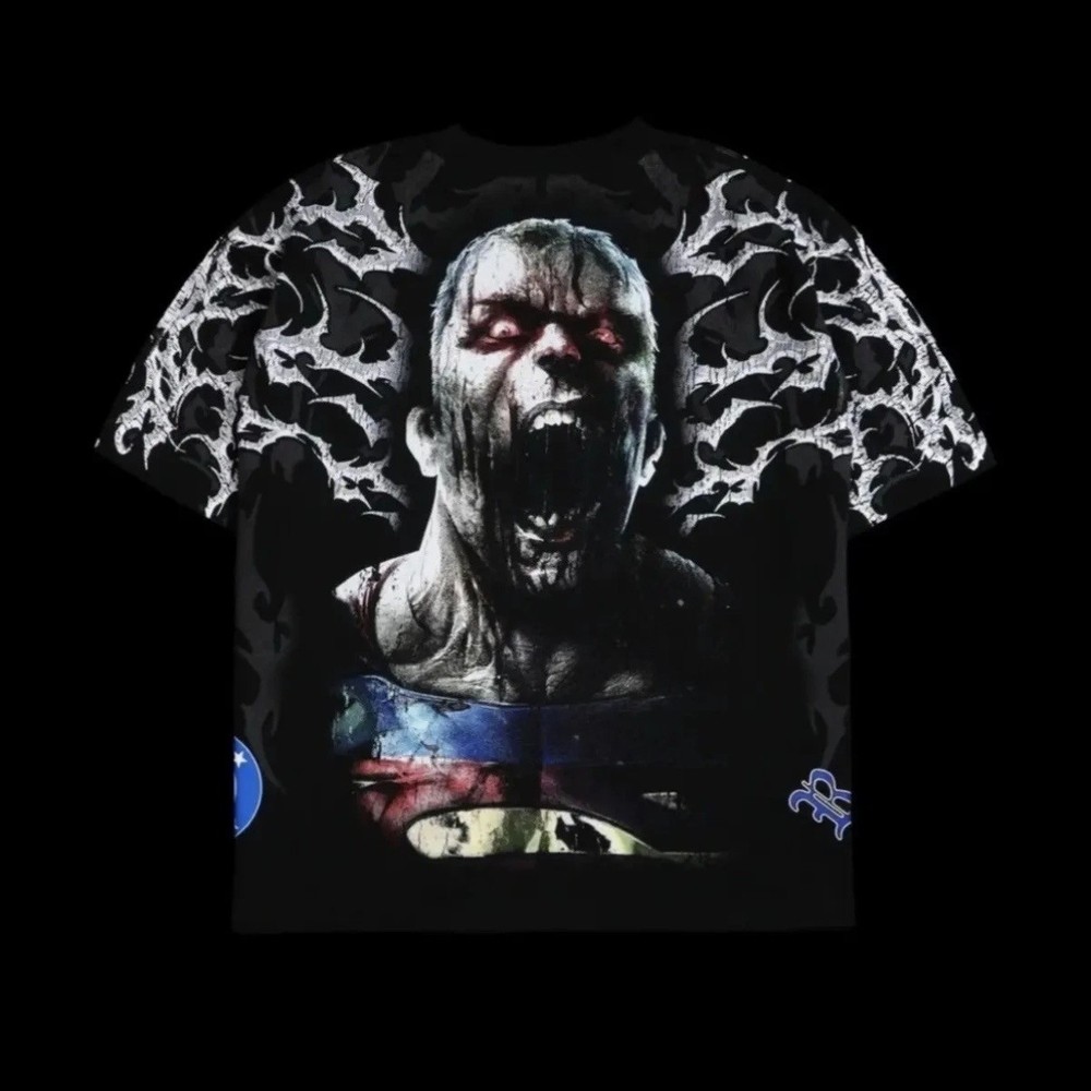 Civil Regime Side by Side Zombie DC Super Man Graphic Tee – Black, Size L