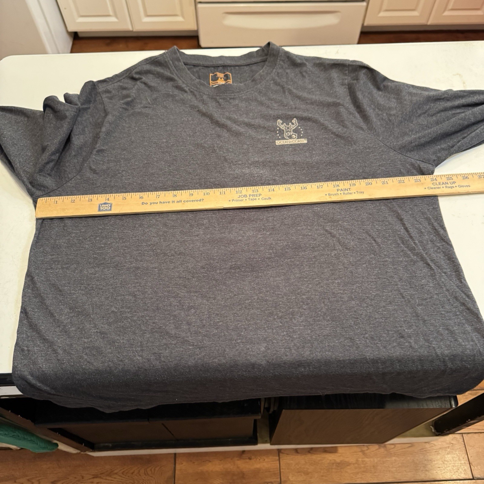 OCEAN & COAST Real Tree Long Sleeve Mens T - Shirt Sz XL Gray Trophy Buck Deer gallery