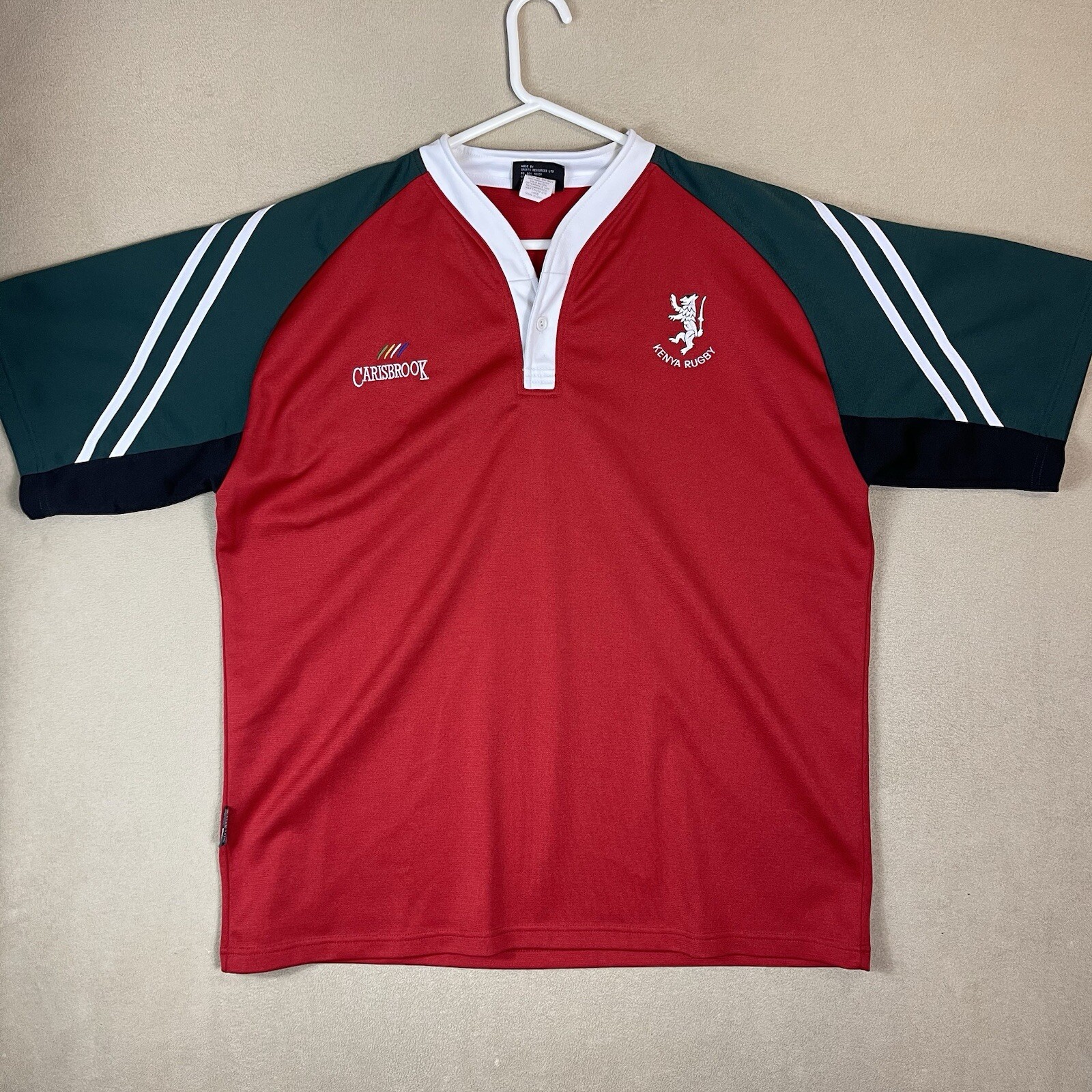 Carisbrook New Zealand Jersey Japan Size XL Red Kenya Rugby Short Sleeve Men