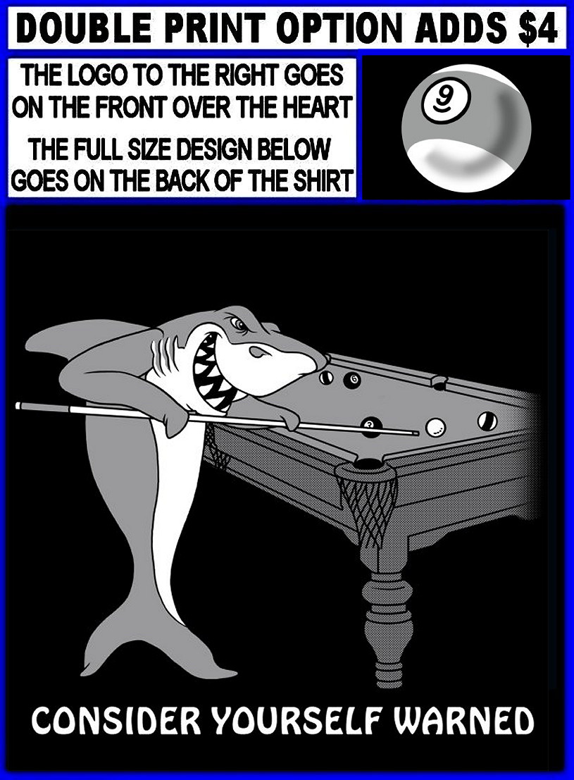 Consider Yourself Warned 9 Ball Cue Stick Pool Shark Player Warning T-shirt gallery