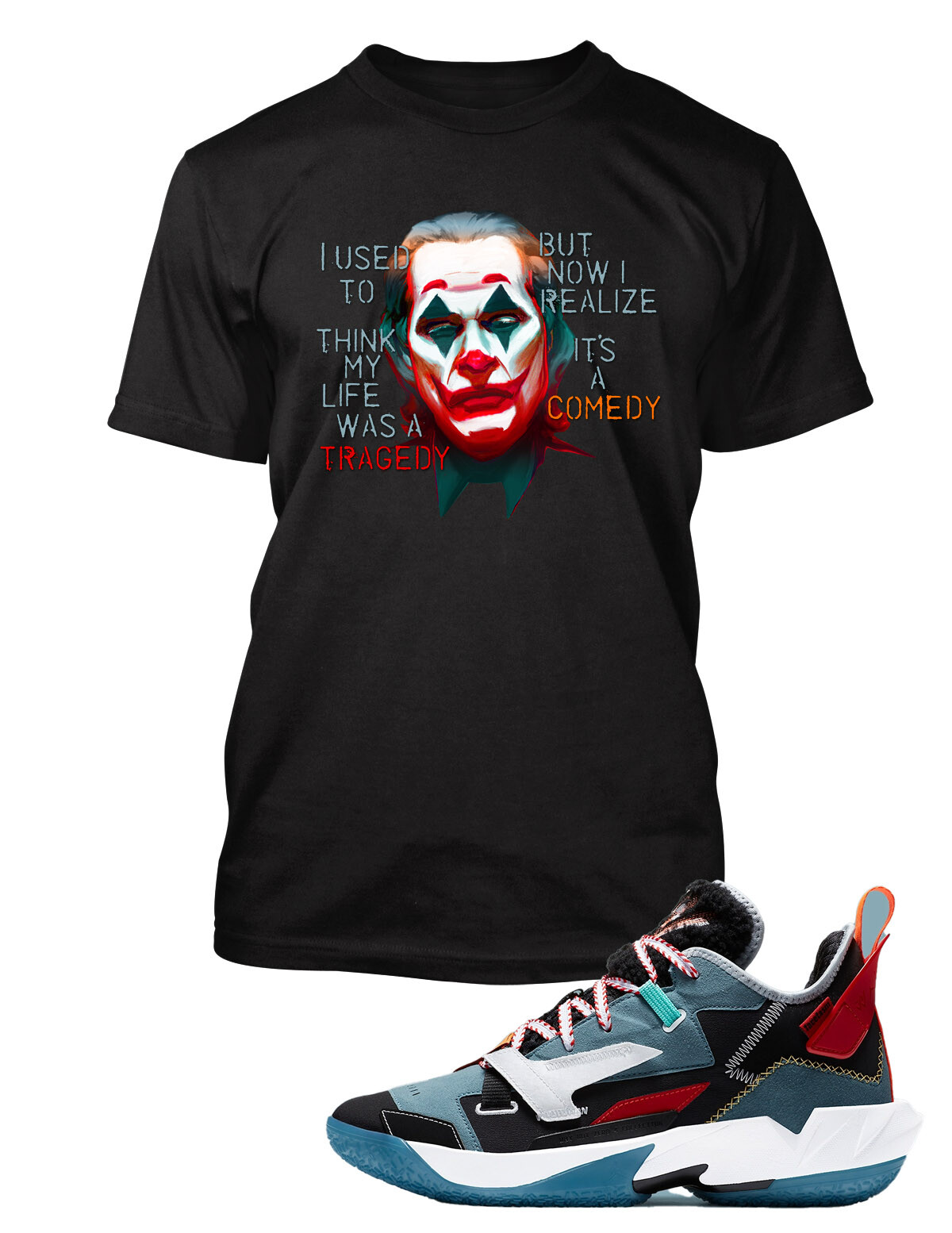 Joker Sneaker Tee Shirt To Match Facetasim Shoe Graphic Comedy Horror tshirt gallery
