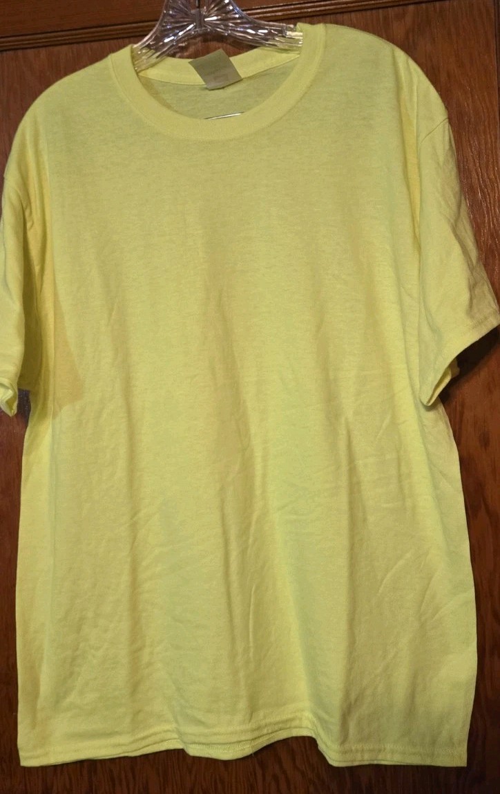 Hanes Ecosmart Short Sleeve T-Shirt Yellow sz Large 5170 LOT of 4 gallery
