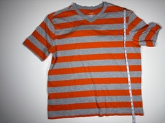 Bugle Boy T Shirt Men XL Orange Gray Striped Vintage 90s Casual Streetwear