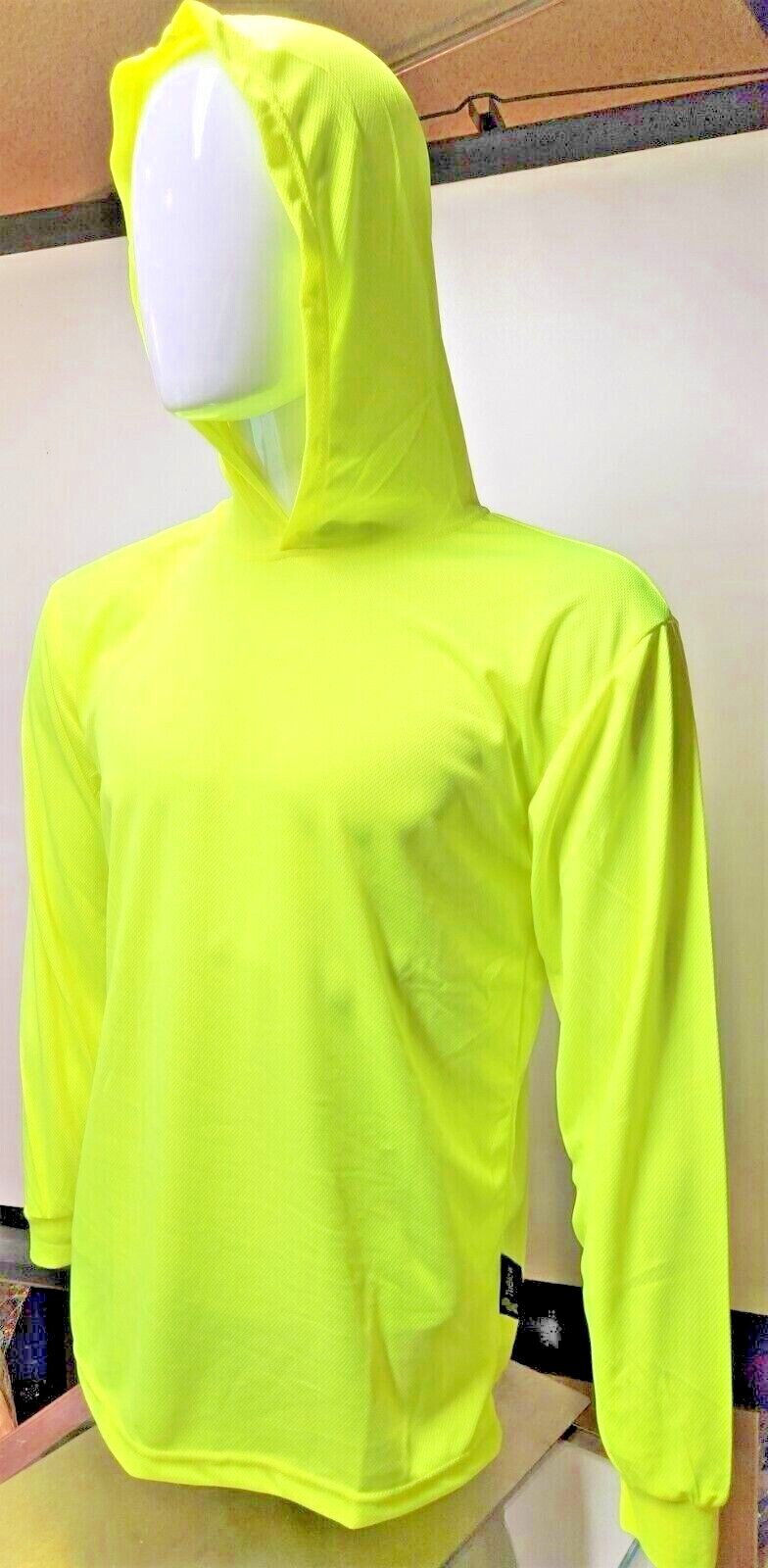 Hi Vis Long Sleeve Safety Shirt With Hoodie, Quick Dry Polyester Birdeye mesh gallery