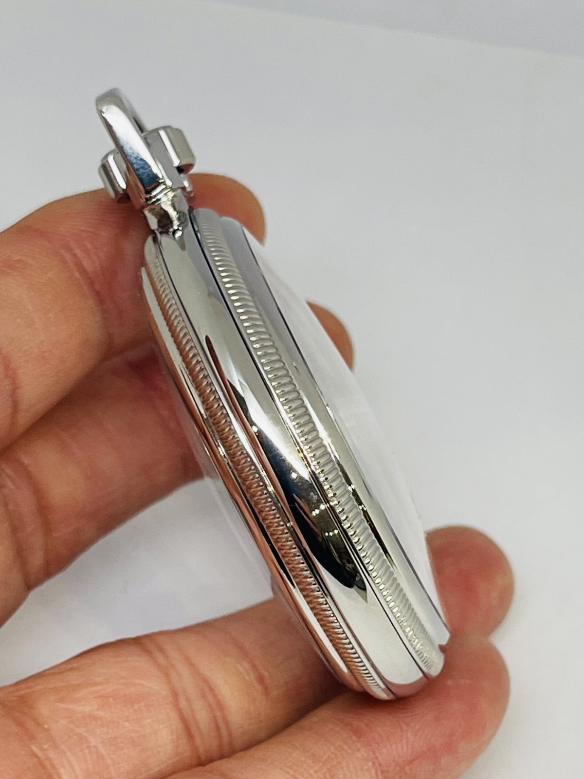 R2 Silver Plated Mainliner Size 16S Display Clear Back Pocket Watch Case