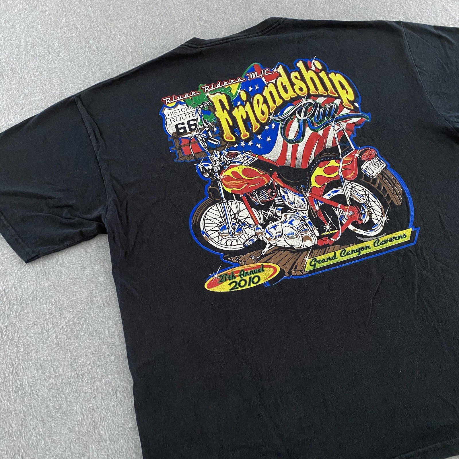 River Riders Friendship Run Shirt Mens XL Black Grand Canyon Choppers Biker 2010 gallery