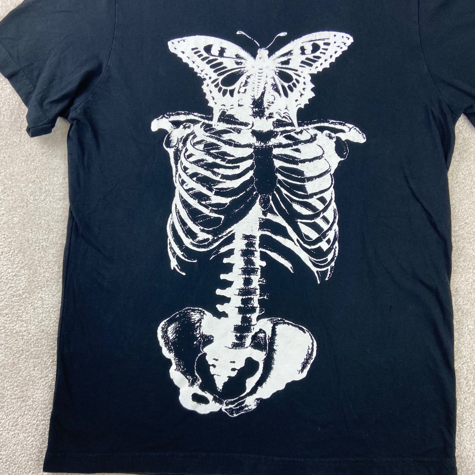 Playboi Carti Tour 2017 T-Shirt Men Large Black Skeleton Butterfly Graphic Tee gallery