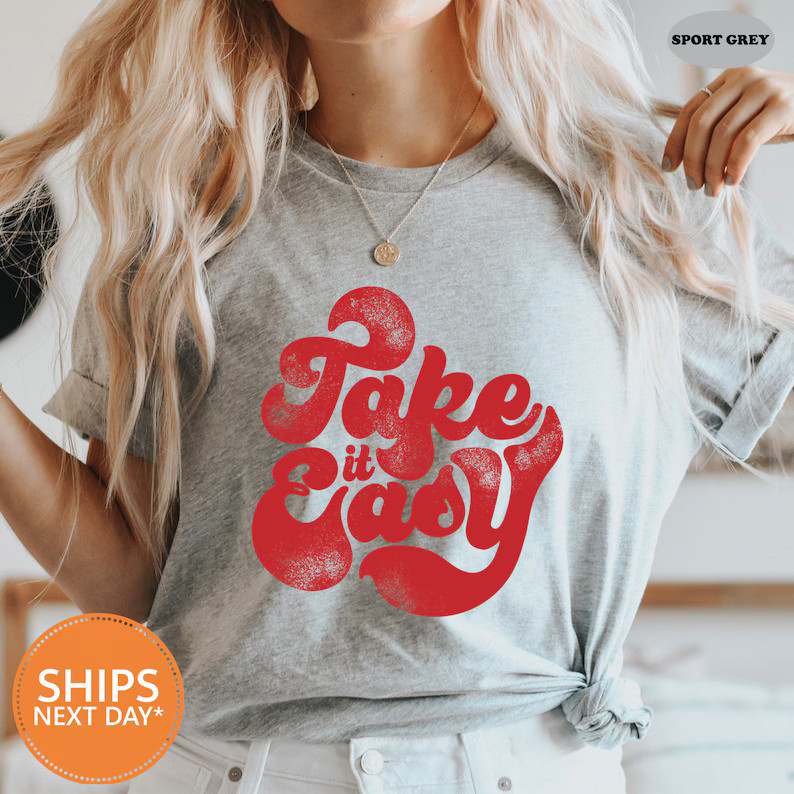 Take It Easy Bohemian Comfort Tee Retro Vintage Style Relaxed gallery