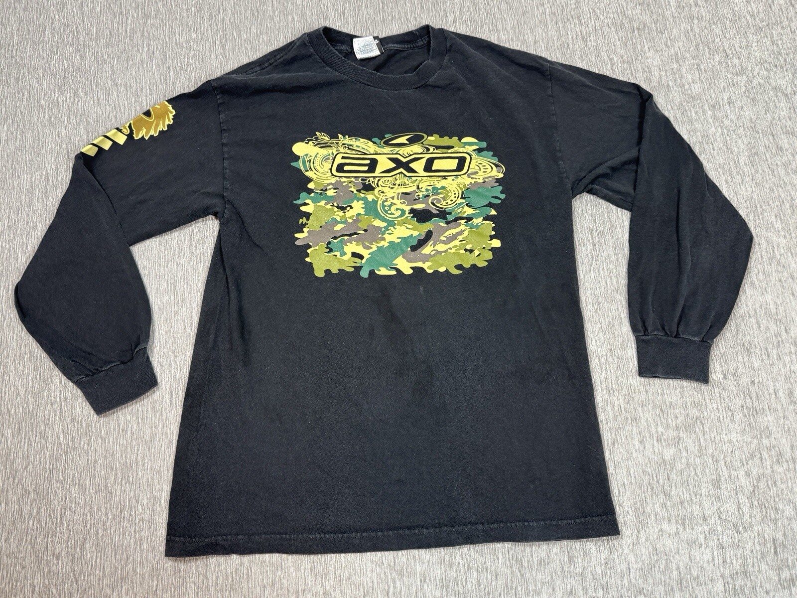 Vintage AXO Sport Shirt Mens Large (M) Black Camo Dirt Bike Motocross Military gallery