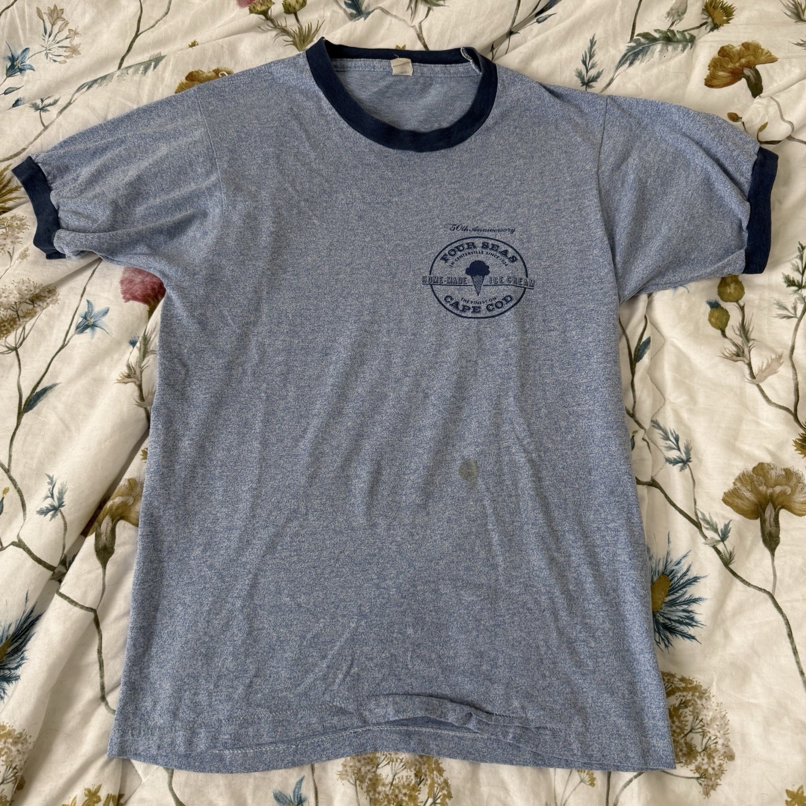 Vintage 80s 1984 Four Seas Ice Cream Cape Cod 50th Anniversary Ringer T Shirt gallery