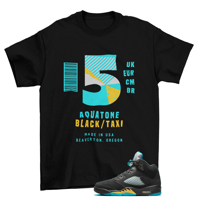 Box Label Aqua Shirt to Match Jordan 5 Retro Aqua DD0587-047
