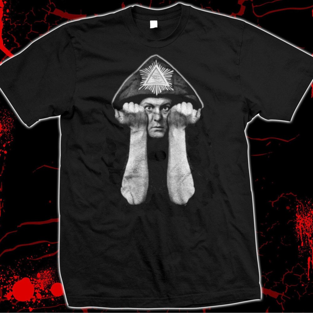 Aleister Crowley – Occult Black Magik – silk screened 100% cotton t-shirt