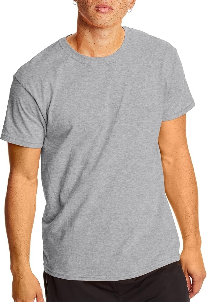 Hanes T-Shirt 2-Pack Men's X-Temp Crewneck Short-Sleeve Wicking light steel gallery