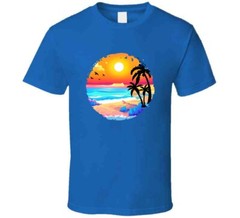 Gorgeous Beach Tee Tropical Sunset Tshirt Summertime Lover unisex T Shirt