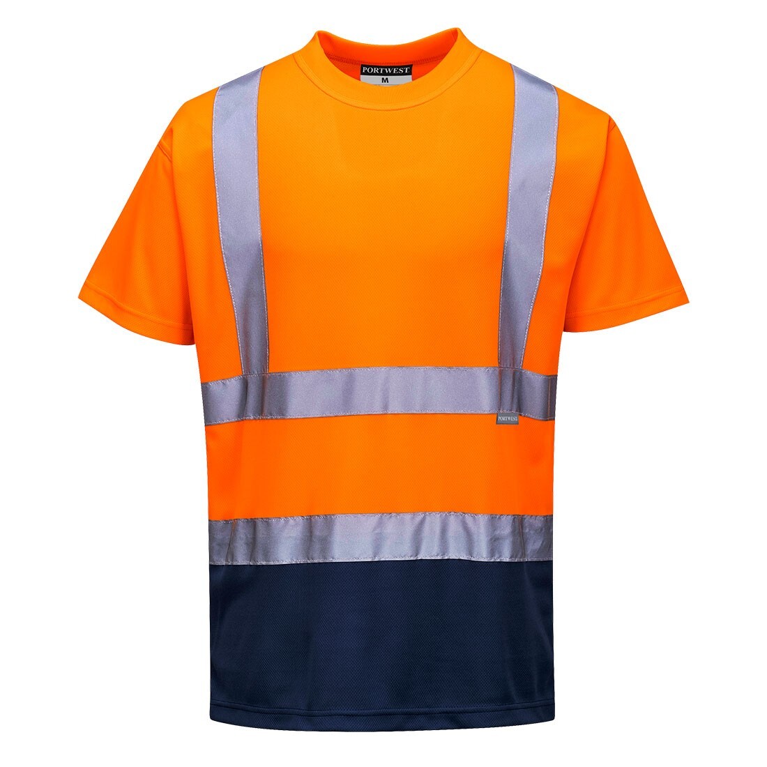 Hi Vis Contrast T-Shirt Crew Neck High Visibility Breathable Workwear Top – S378