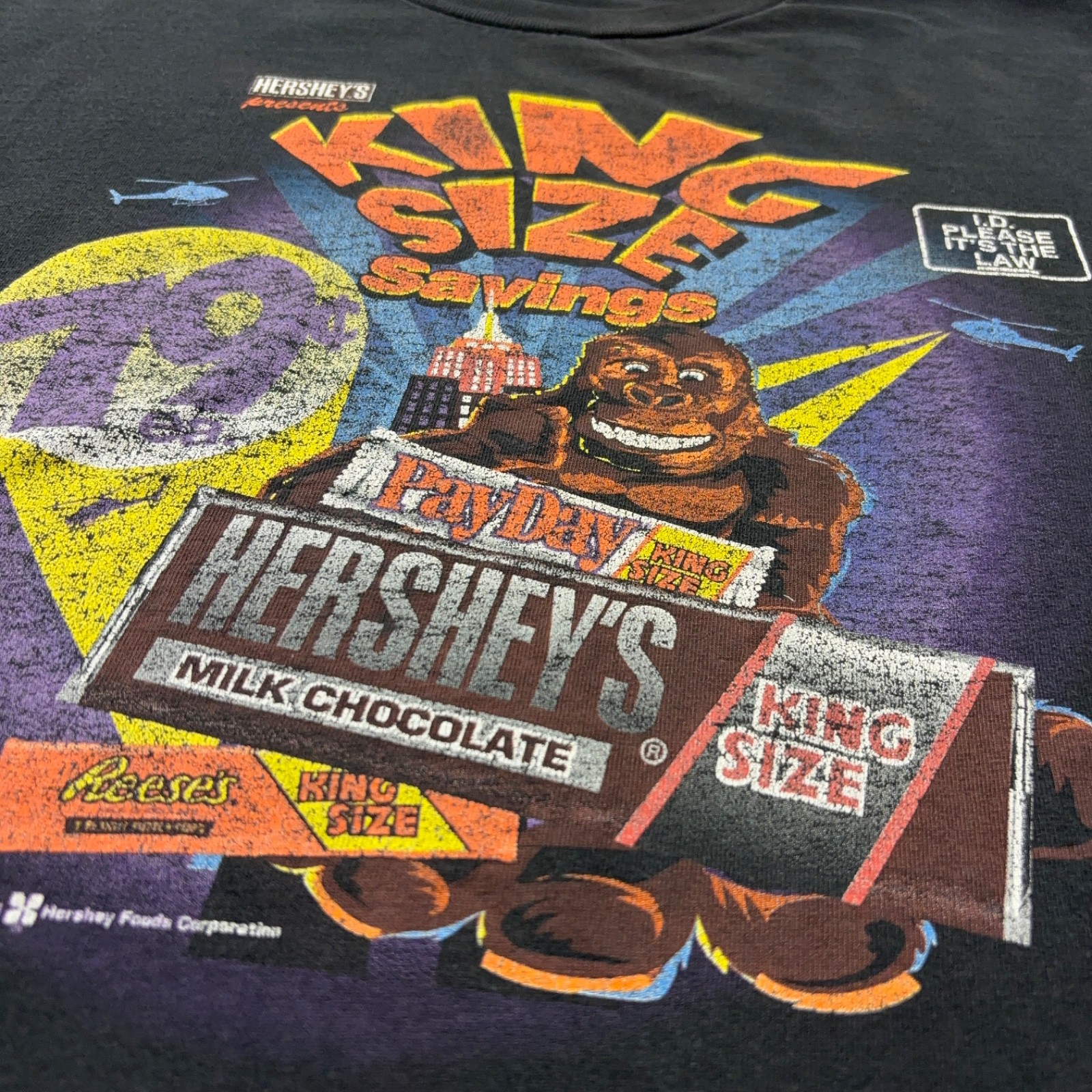 Hersheys Shirt Adult 2XL Black Faded 2001 King Size Candy Promo Graphic XXL gallery