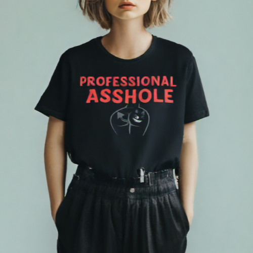 Poly-Cotton Blend Custon T-Shirt Funny Professional *sshole Black XS/S/M/L/XL gallery