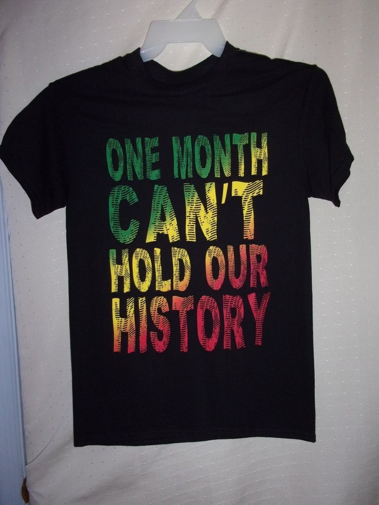 BROOKLYN VERTICAL MENS BLACK GRAPHIC T-SHIRT SIZE MED “ONE MONTH CAN’T HOLD..”