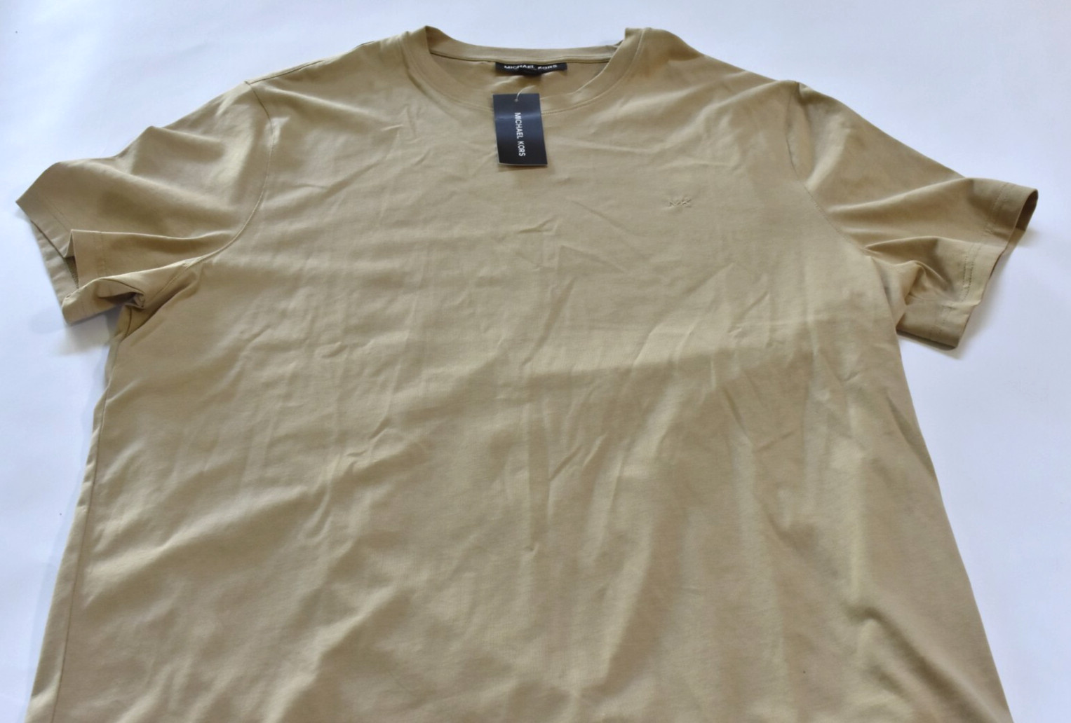 Michael Kors Men’s Tee Shirt Size M Sand Brown – Textured Fabric