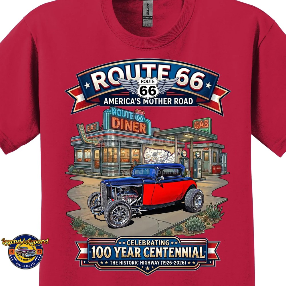 Route 66, 100 Year Centennial, 1932 Ford Coupe, T-Shirt