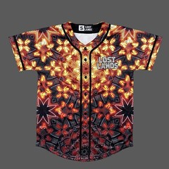 Lost Lands Electronic Music Festival Baseball Jersey Dino Print Men’s Small NEW