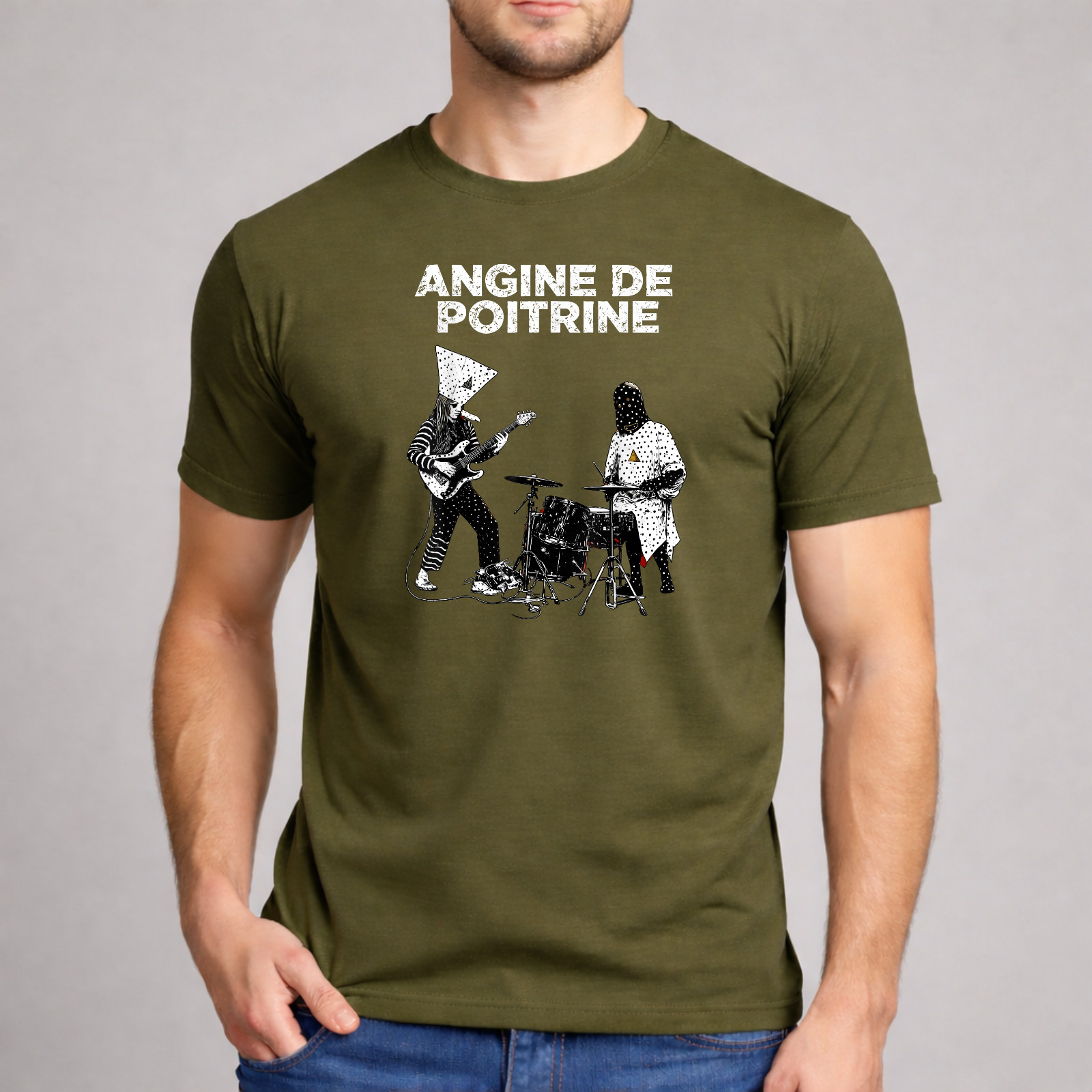 Music Shirt Funny Sarcastic Angine De Poitrine Live Art Graphic Men Boys Kids gallery