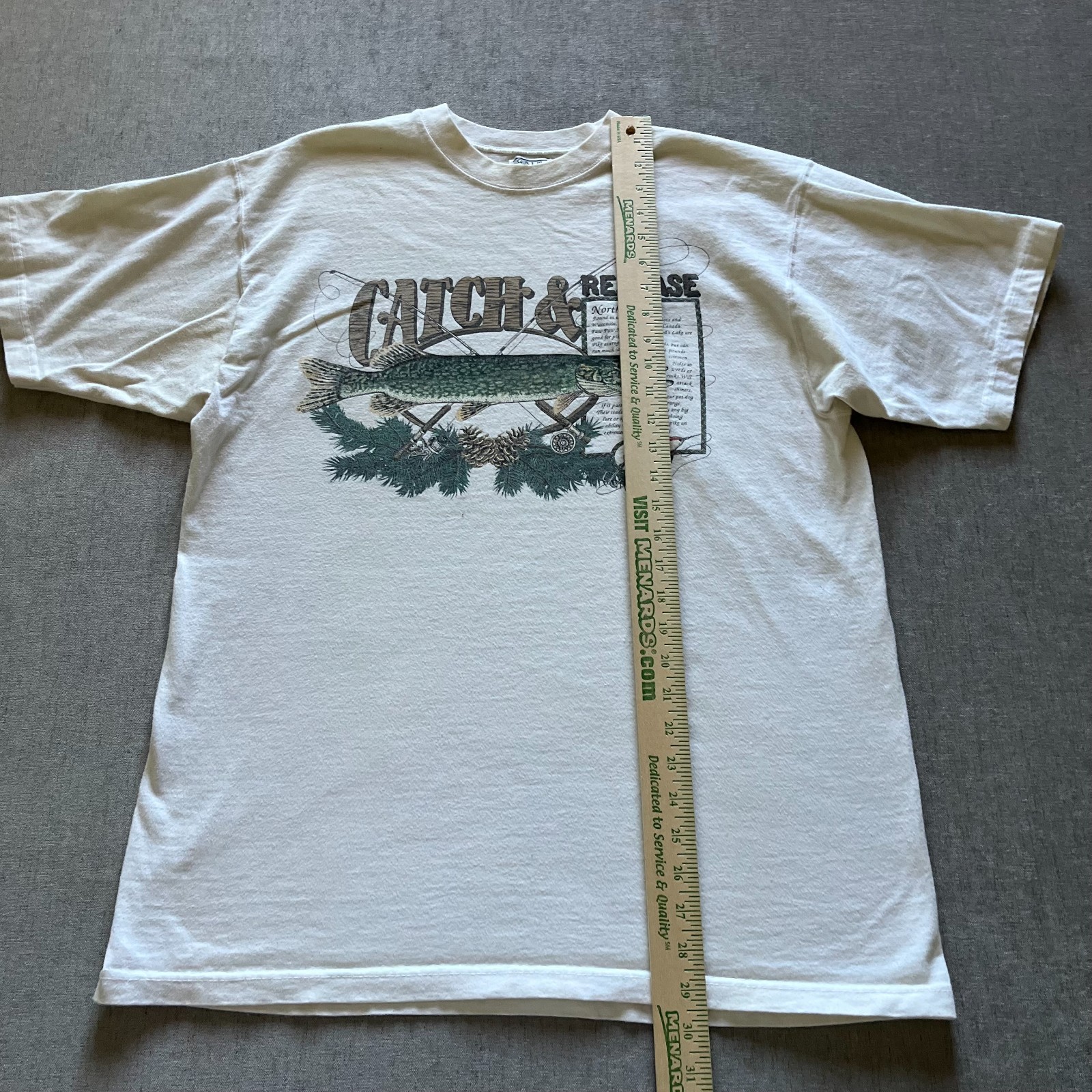 Vintage Galt Sand Catch & Release T Shirt Men L Beige Northern Pike Fishing gallery