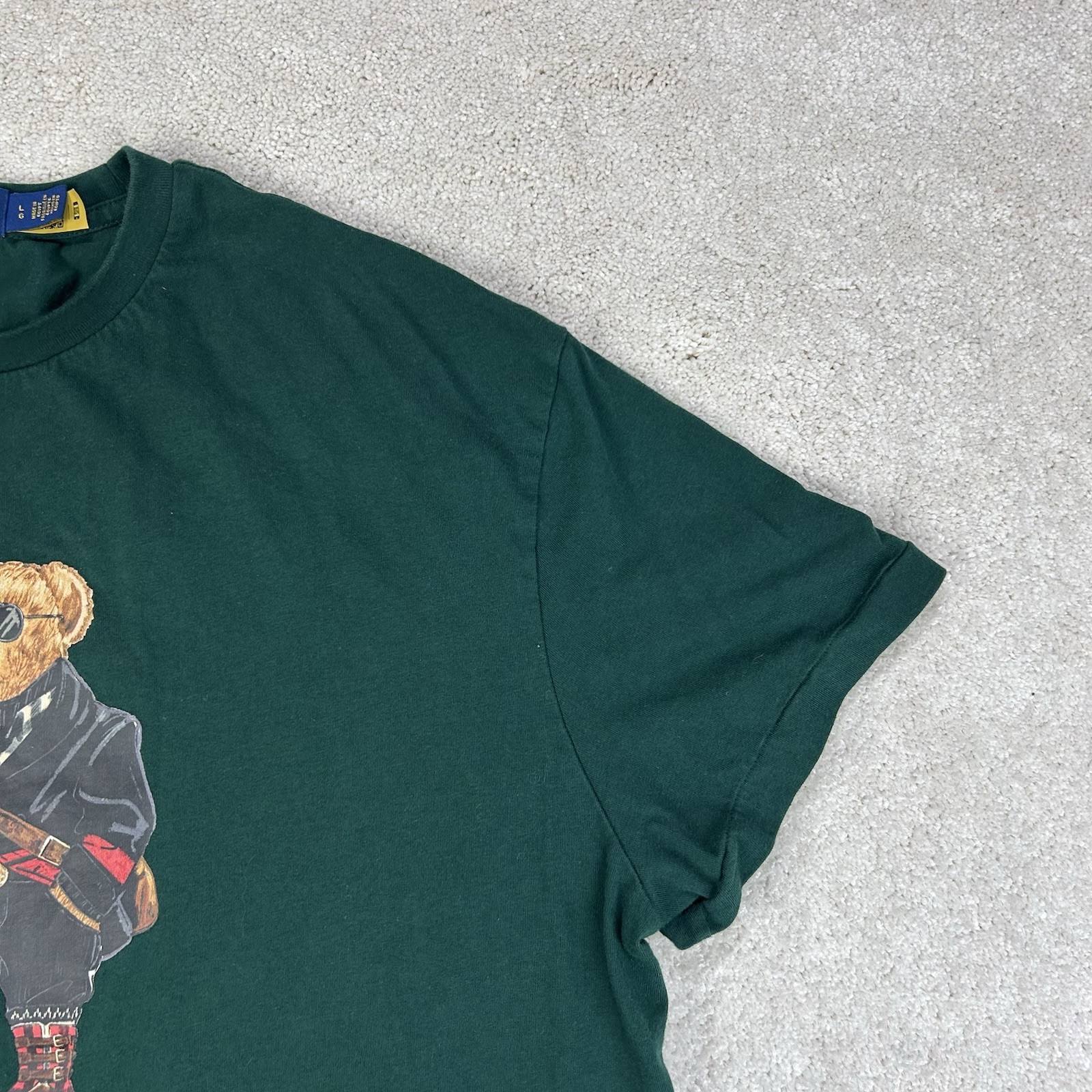 POLO Ralph Lauren Men’s Classic Fit Holiday Ski Polo Bear Dark Green T Shirt L gallery