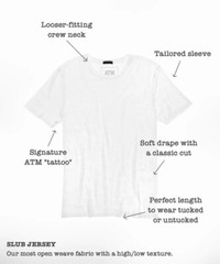 Atm Anthony Thomas Melillo Men’s Short Sleeve Slub Crew T-Shirt White-XXLarge*