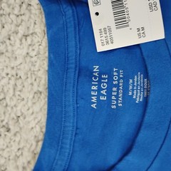 American Eagle Shirt Mens Medium Blue Preppy Casual Essential Super Soft Crew