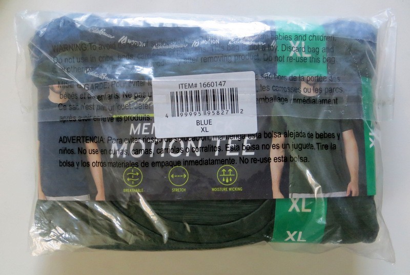 2-pack Eddie Bauer Men’s Motion Tee T-shirt, Size XL, Blue/ Green NEW & SEALED gallery