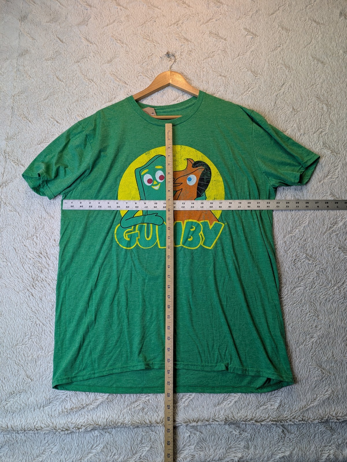 Tee Luv Gumby and Pokey Men's T-Shirt XL Green Distressed Retro Graphic Vintage gallery