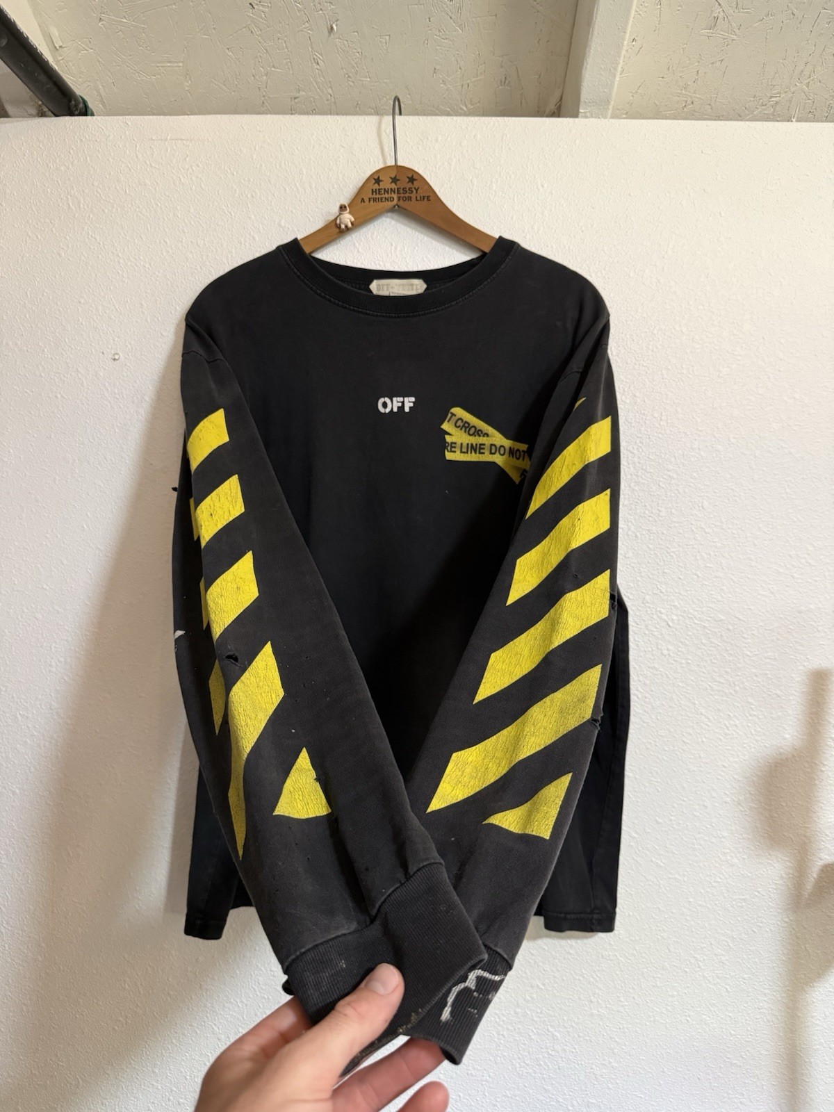 VTG OFF-White Caution Tape Long Sleeve Size Large gallery