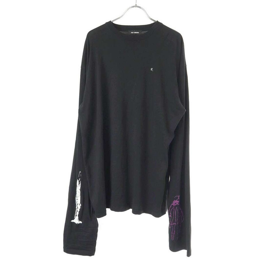 RAF SIMONS 21AW Oversized Long Sleeve Cut Saw 19001-0099 Black XS Used MESC-0